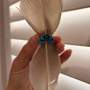 Genuine Turquoise Sterling Silver Teardrop Ring